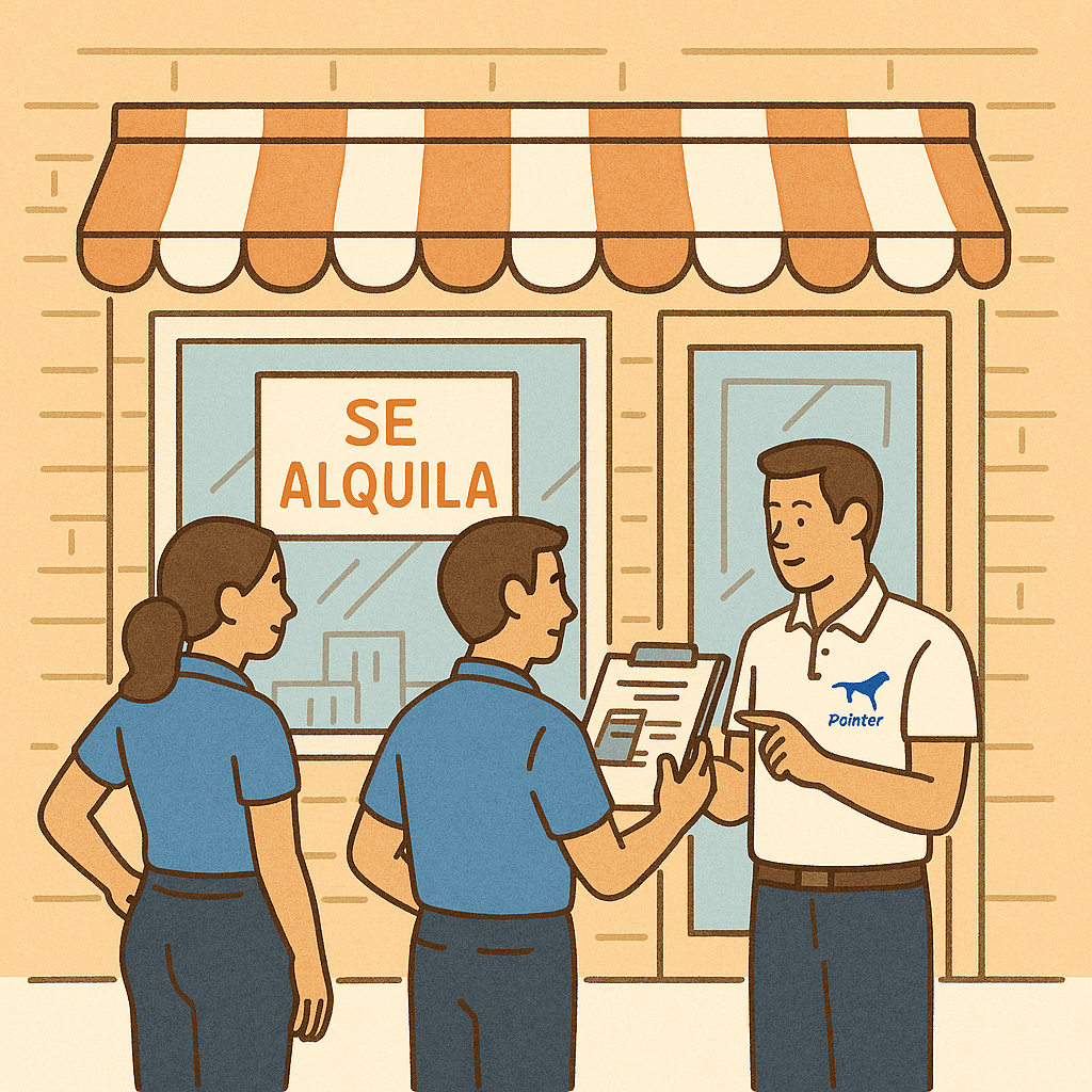 Ilustración dueños de local